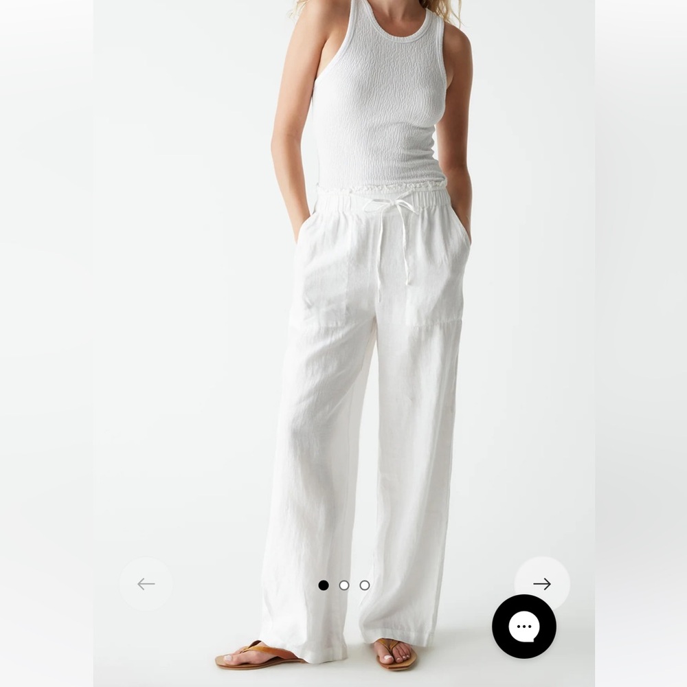 Michael Stars White Jules Linen Pant